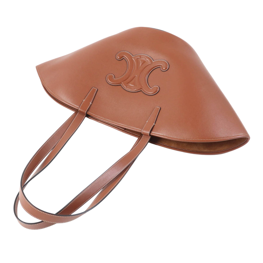 Triomphe Couffin Cabas Moyen Cuir de veau lisse Marron