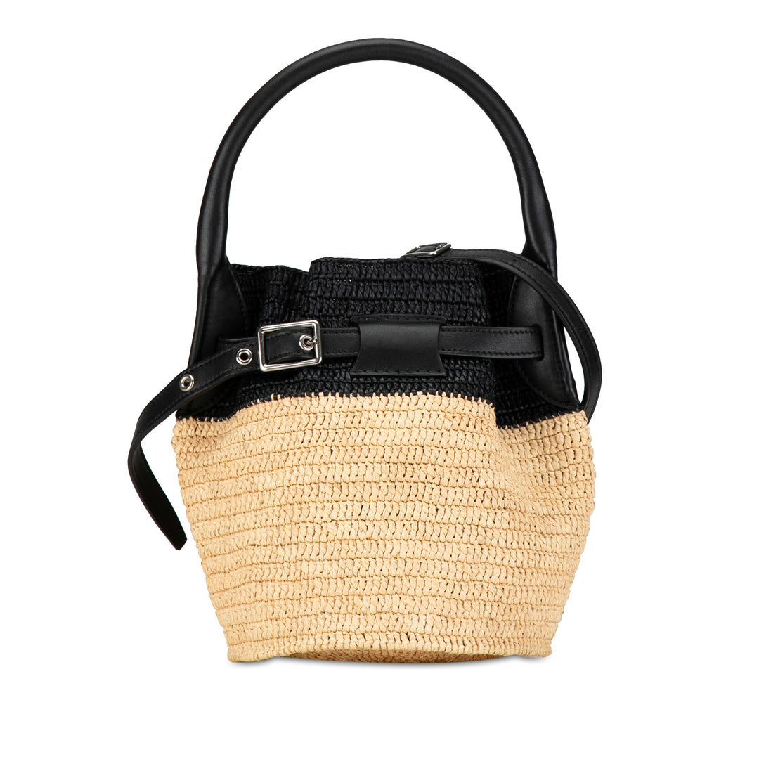 Celine Woven Raffia Nano Bucket Bag Brown - GABY PARIS