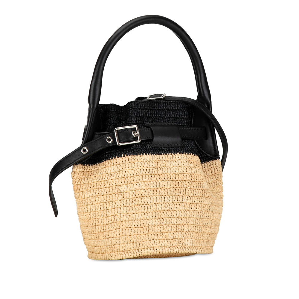 Celine Woven Raffia Nano Bucket Bag Brown - GABY PARIS