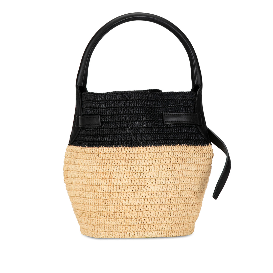 Celine Woven Raffia Nano Bucket Bag Brown - GABY PARIS