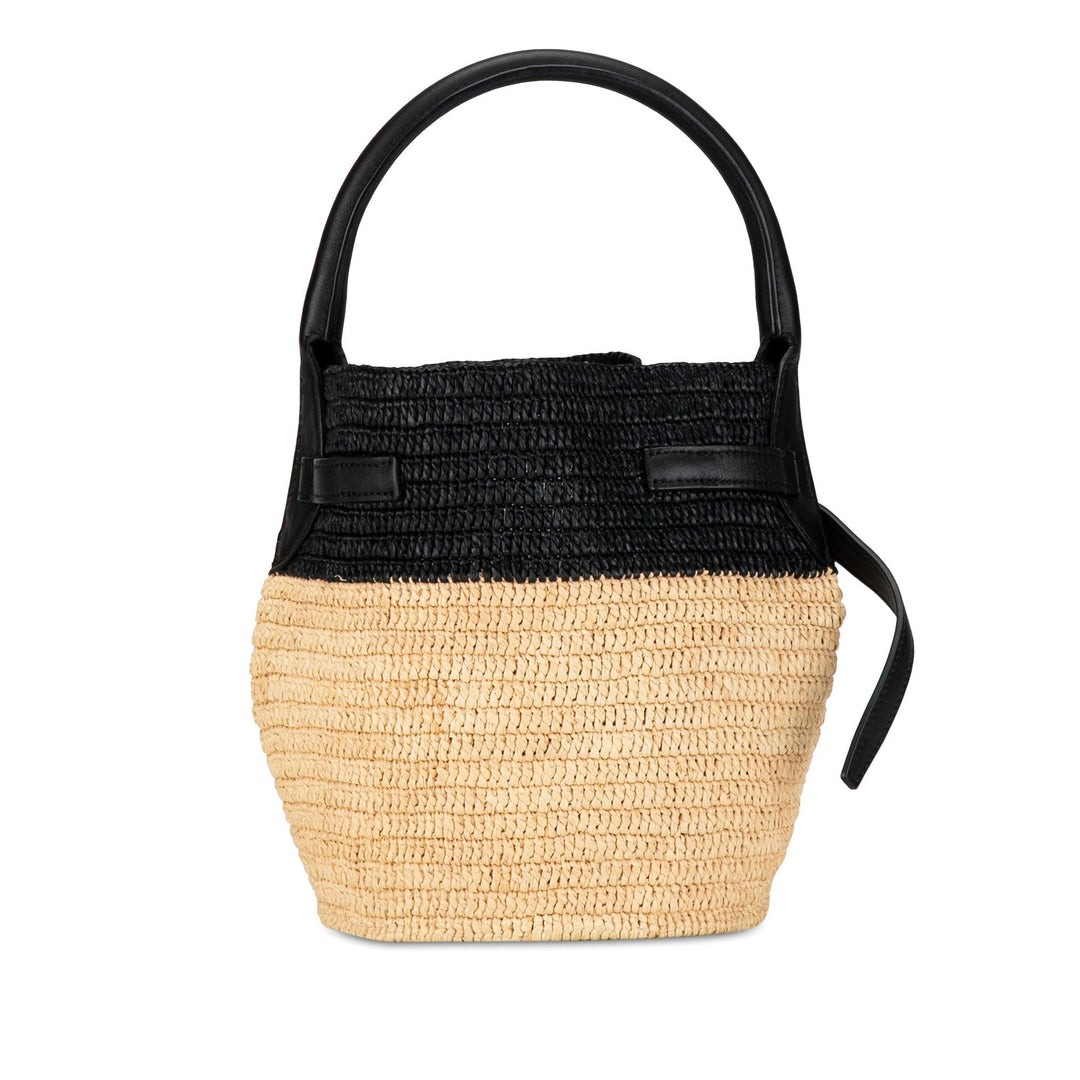 Woven Raffia Nano Bucket Bag Brown - Gaby Paris