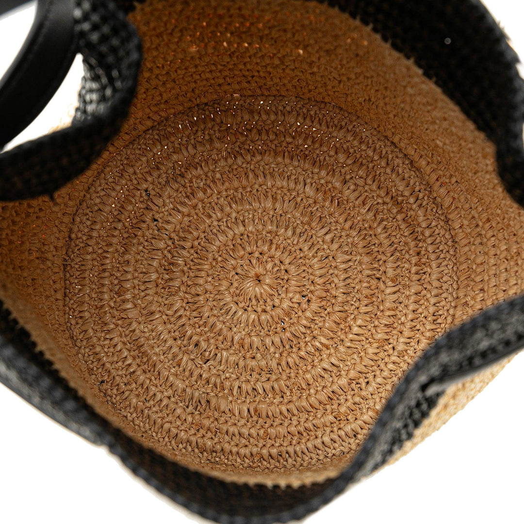 Woven Raffia Nano Bucket Bag Brown - Gaby Paris