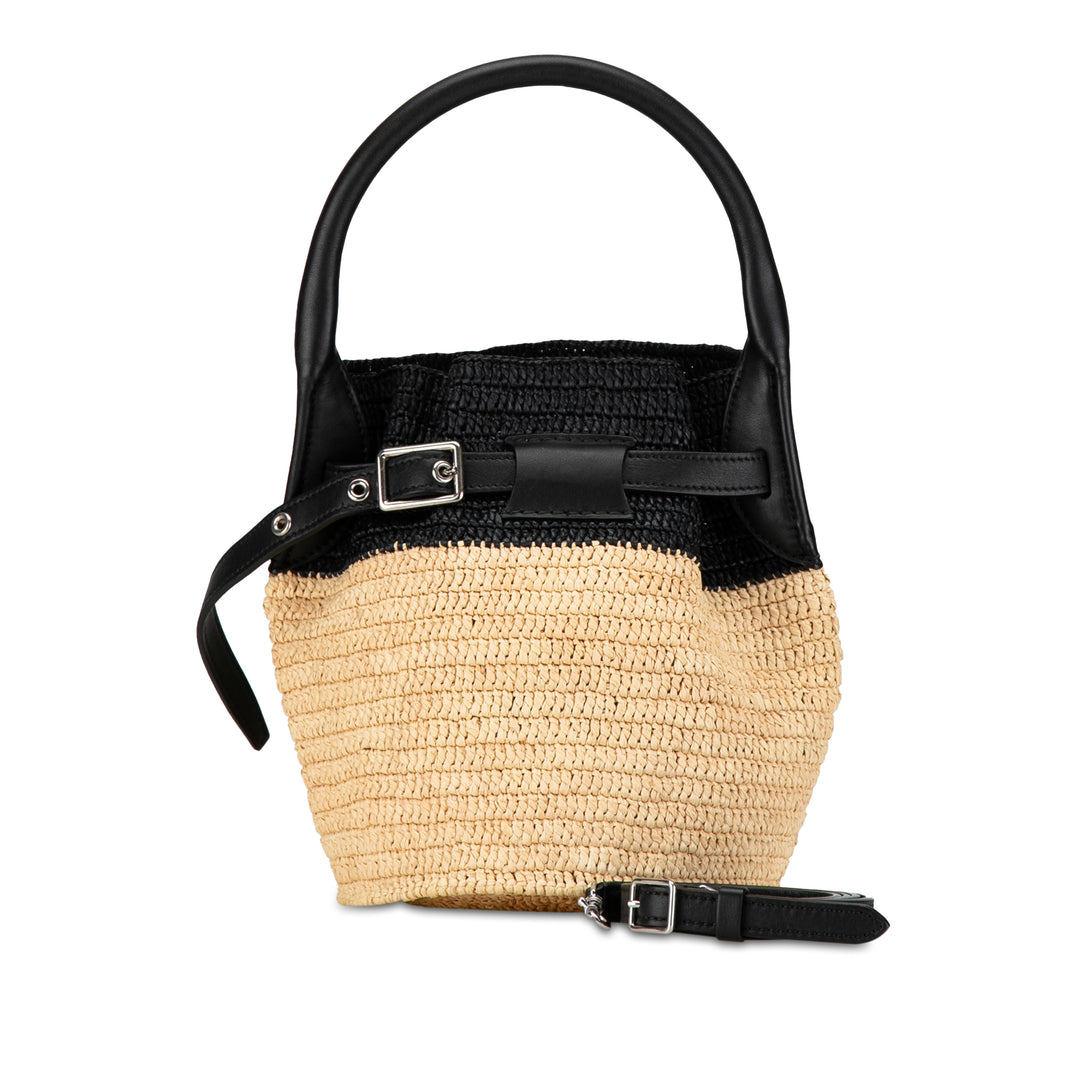 Celine Woven Raffia Nano Bucket Bag Brown - GABY PARIS