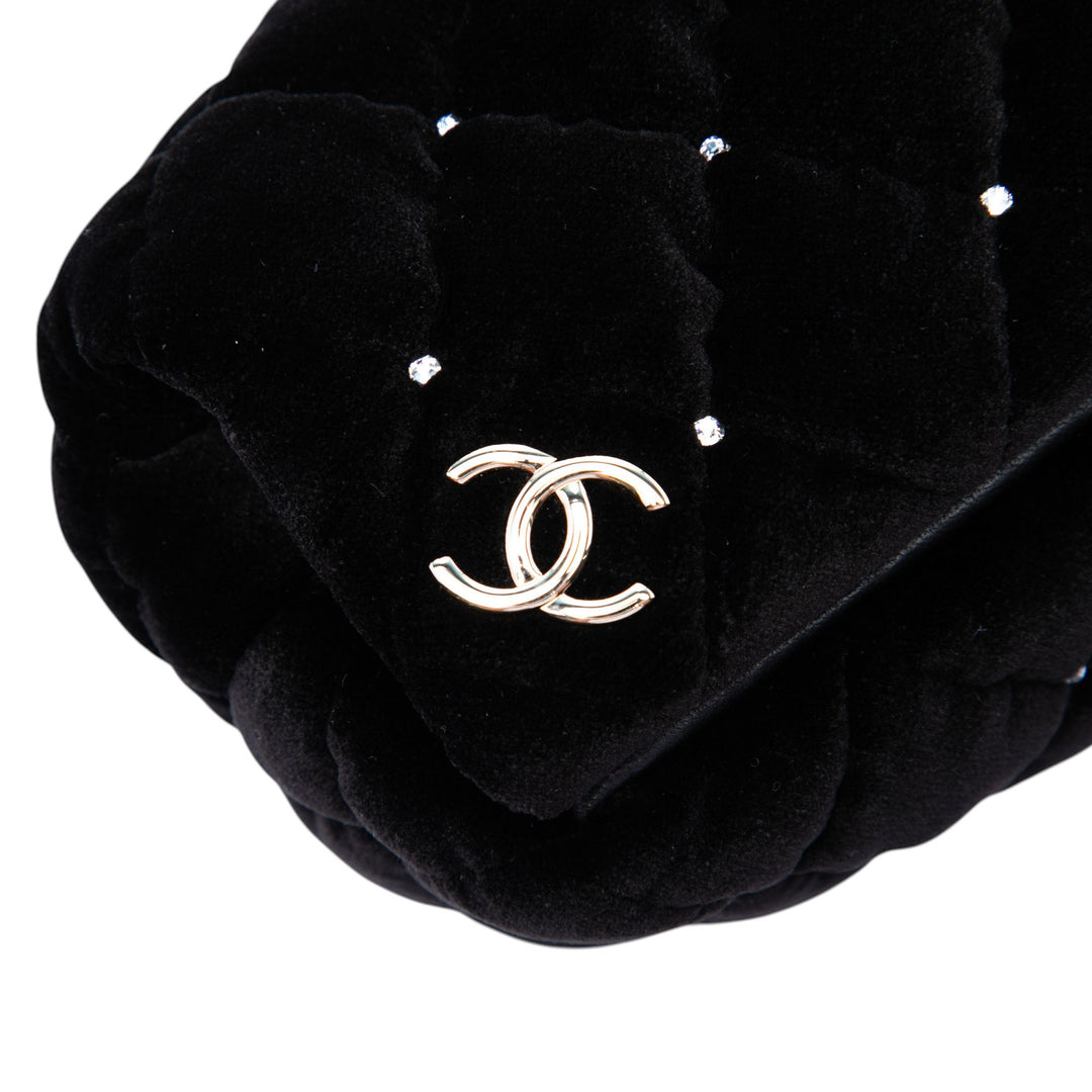 Chanel CC Matelassé Velours Cristal Wristlet Pochette
