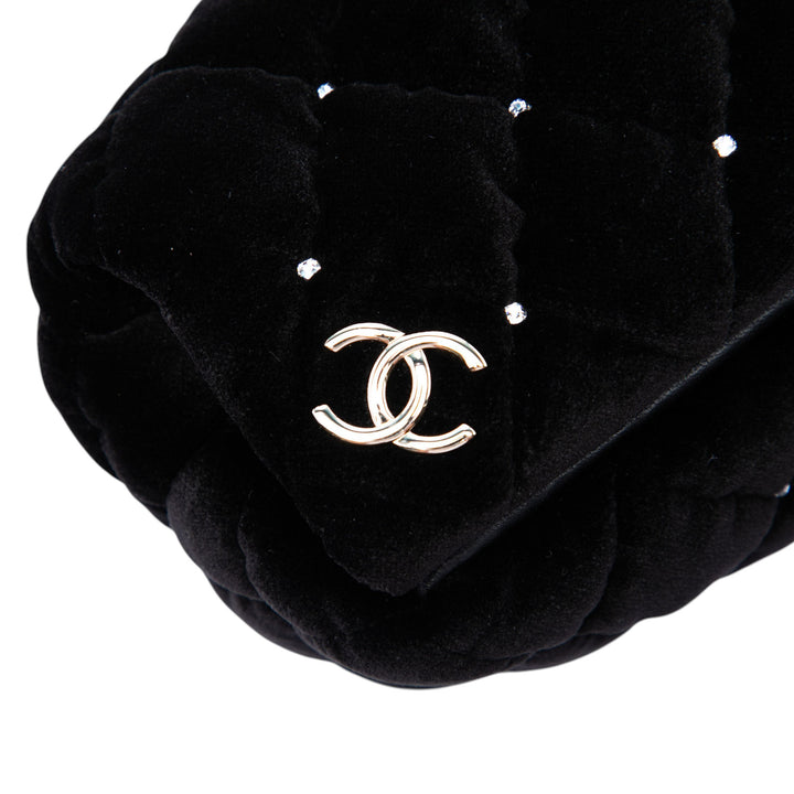Chanel CC Matelassé Velours Cristal Wristlet Pochette