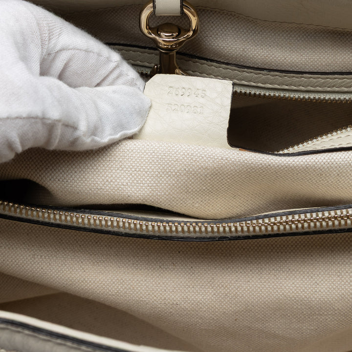 Gucci Cabas Bella Cuir de veau Blanc – vue 6 – GABY PARIS