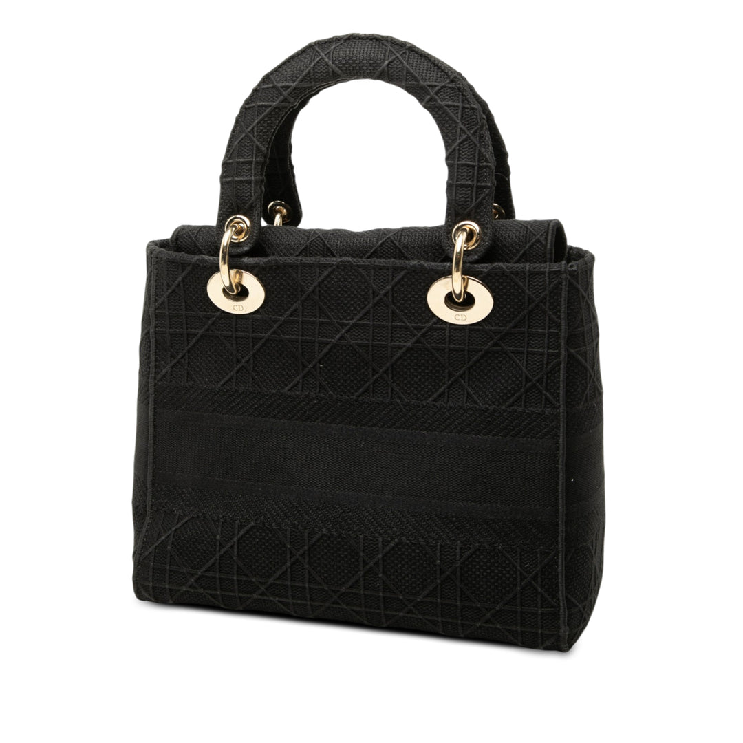 Lady D-Lite Cannage brodé Moyen Noir