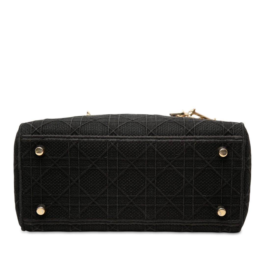 Lady D-Lite Cannage brodé Moyen Noir