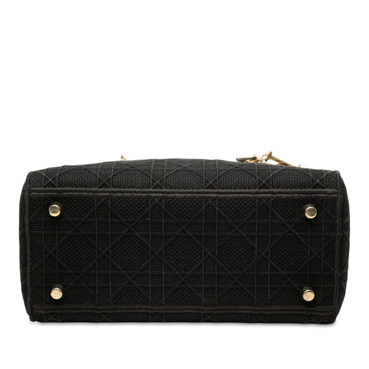 Lady D-Lite Cannage brodé Moyen Noir
