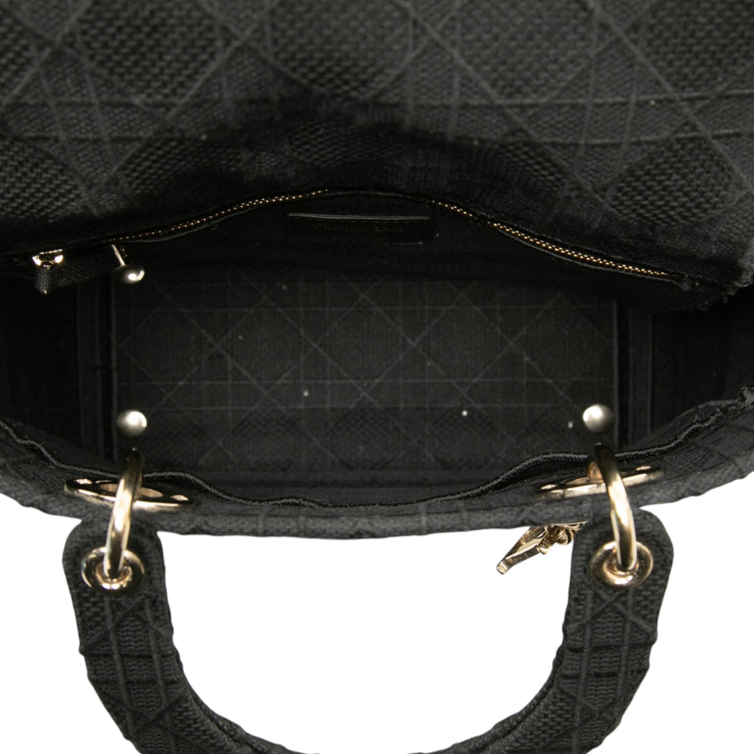 Lady D-Lite Cannage brodé Moyen Noir