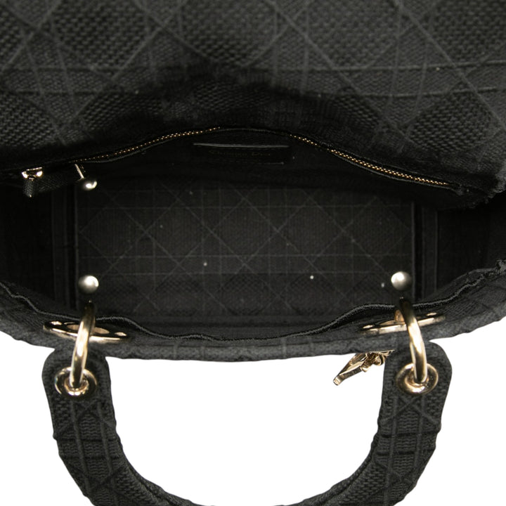 Lady D-Lite Cannage brodé Moyen Noir