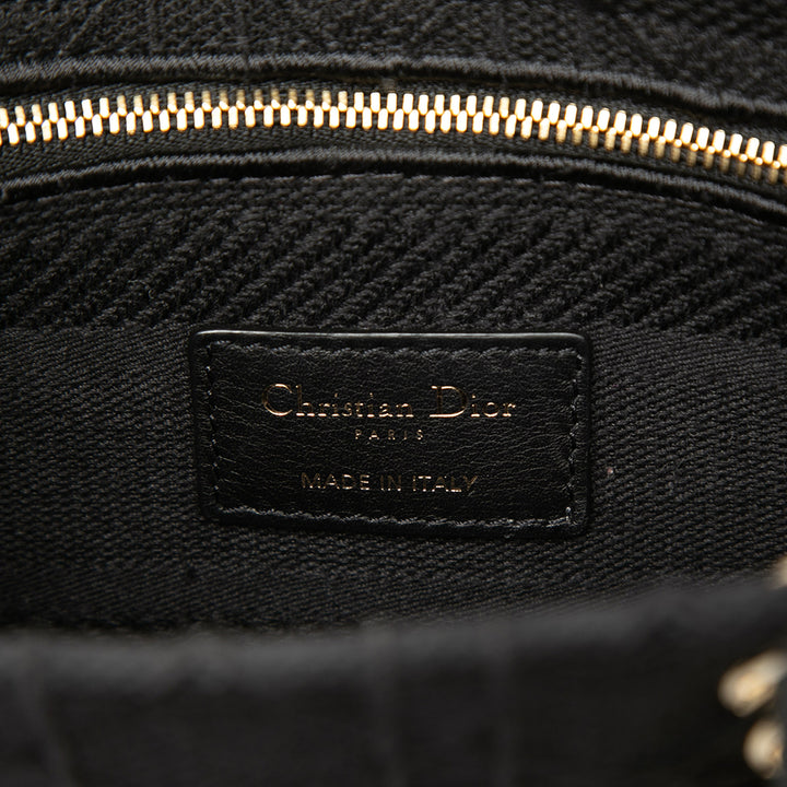 Lady D-Lite Cannage brodé Moyen Noir