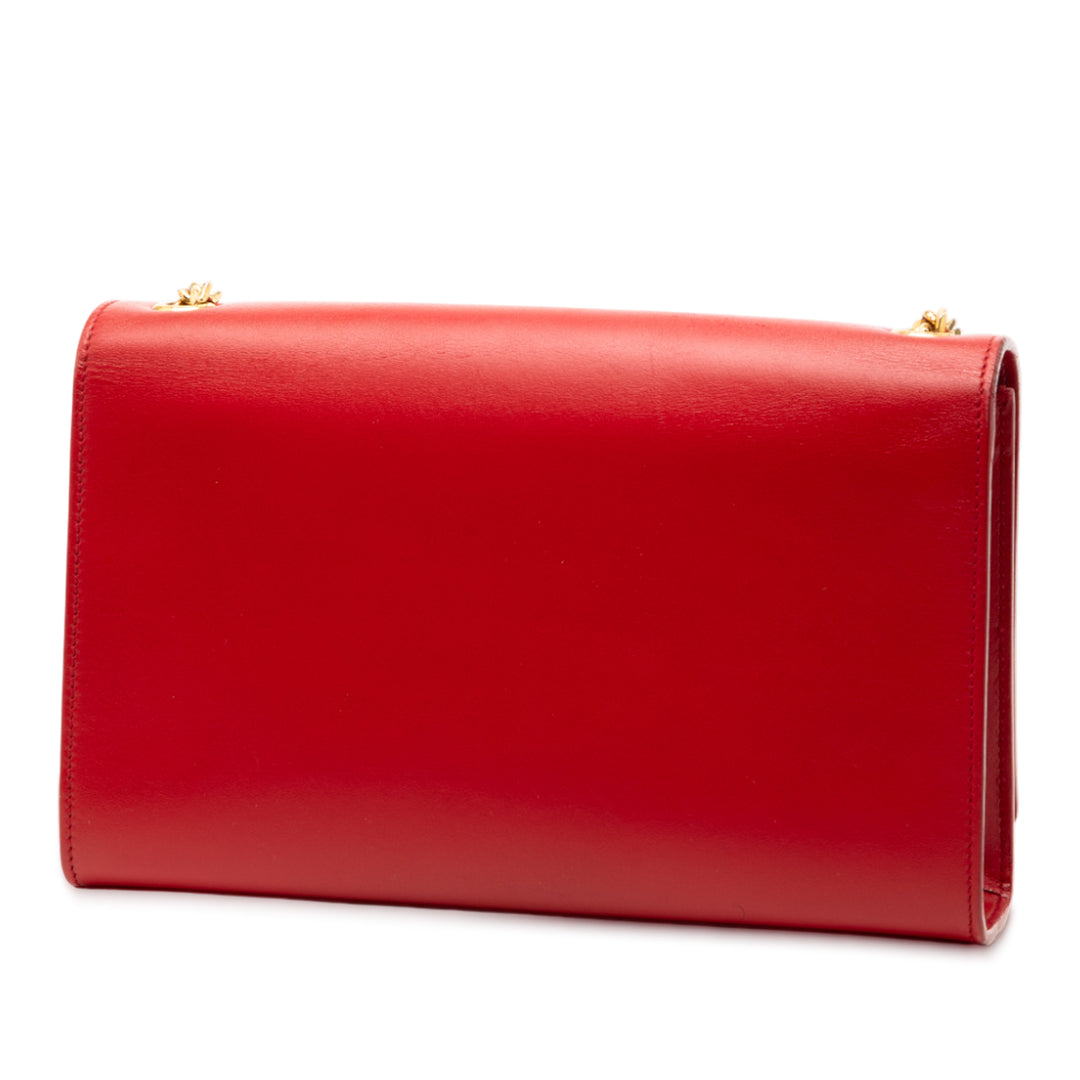 Saint Laurent Medium Smooth Cuir de veau Classic Monogram Kate Pompon Sac porté croisé – GABY PARIS Authentique