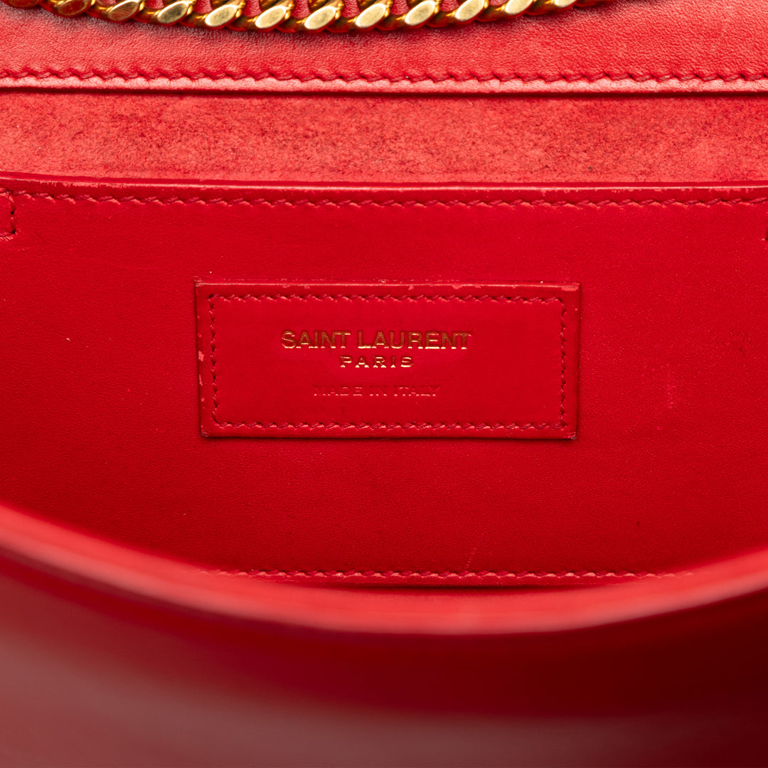 Saint Laurent Medium Smooth Cuir de veau Classic Monogram Kate Pompon Sac porté croisé – GABY PARIS Authentique