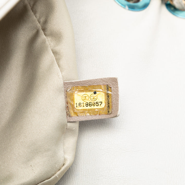 Chanel Jumbo Chevron Cuir de veau Surpique à rabat