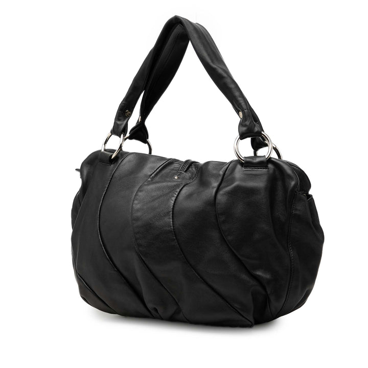 Celine Sac porté épaule Pleated Bittersweet Hobo Cuir de veau Noir – vue 2 – GABY PARIS