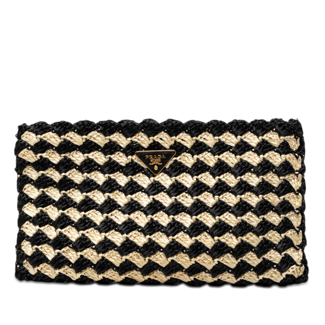 Prada Raffia Crochet Pochette