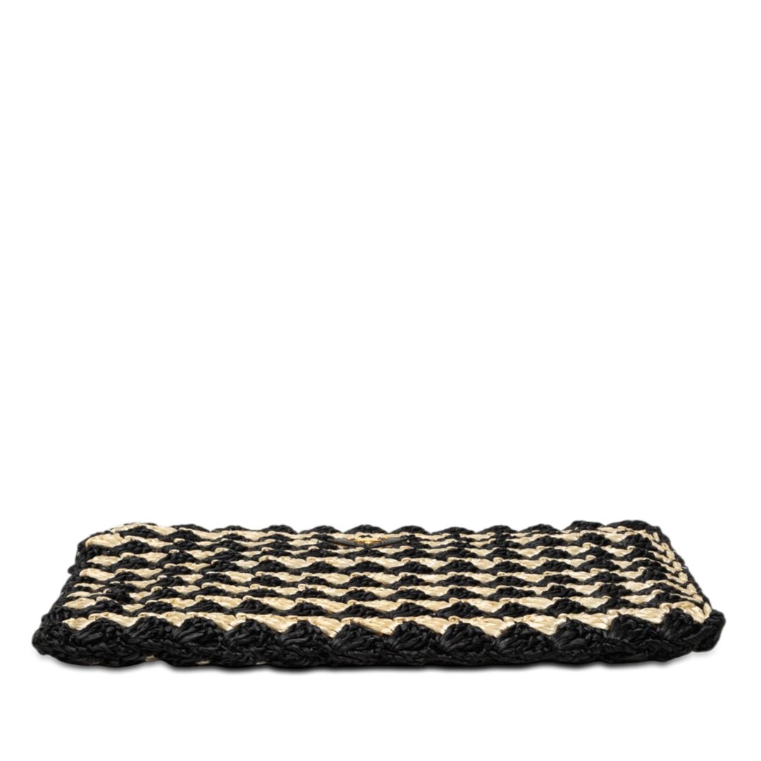 Prada Raffia Crochet Pochette