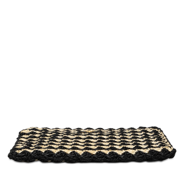 Prada Raffia Crochet Pochette