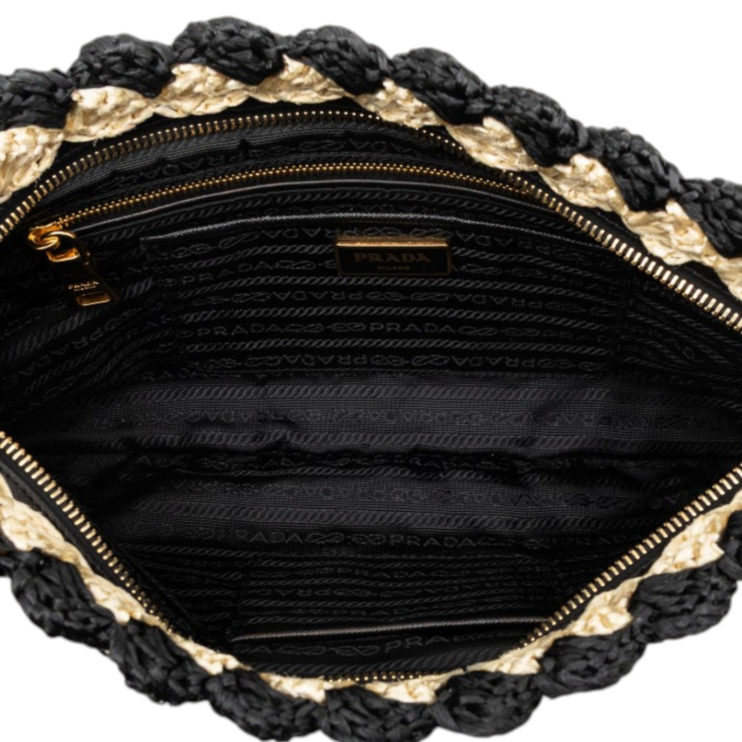 Prada Raffia Crochet Pochette