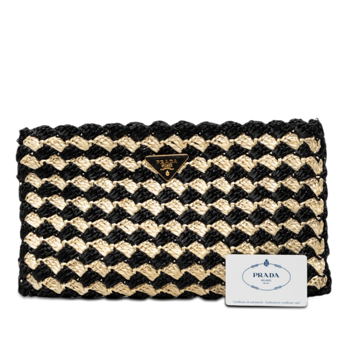 Prada Raffia Crochet Pochette