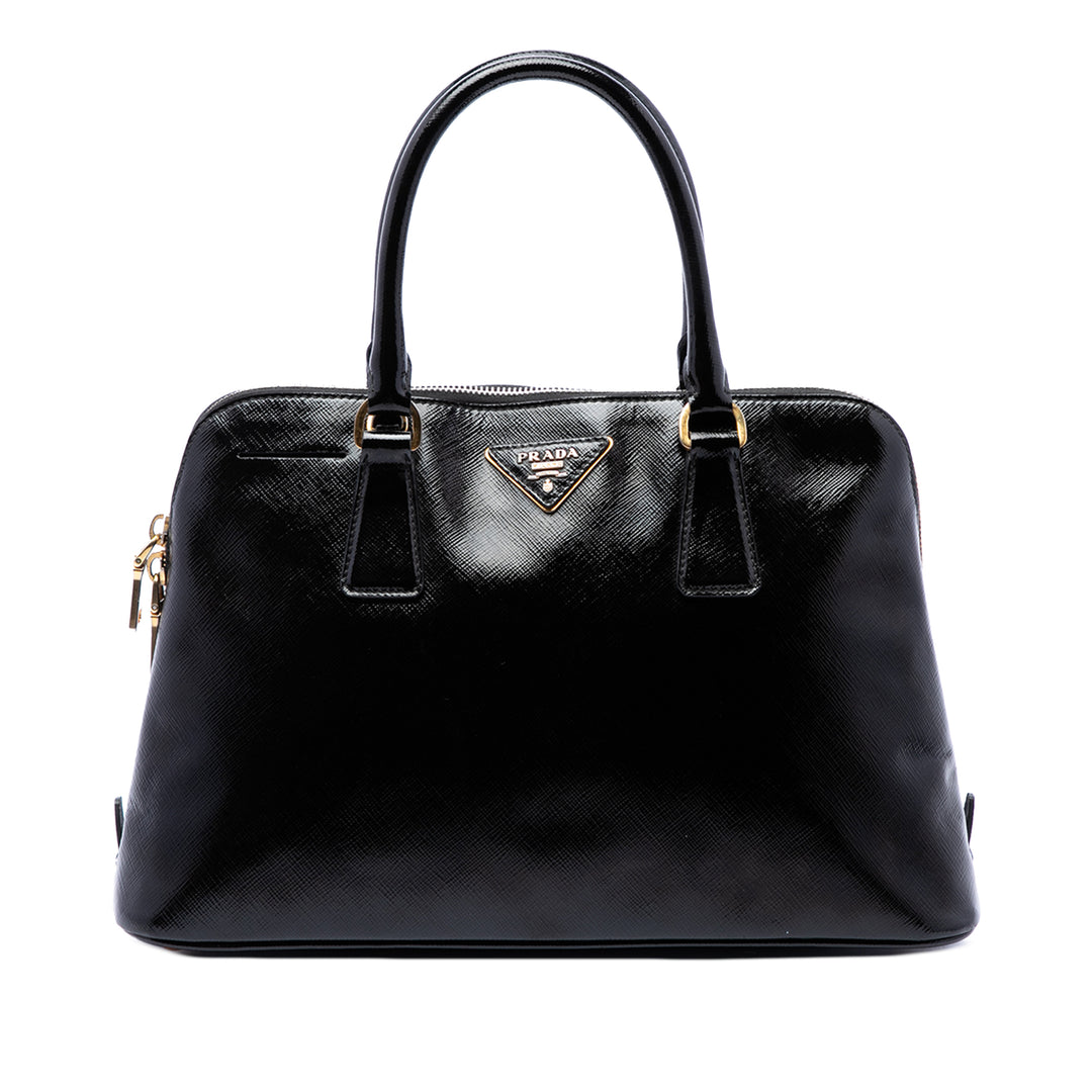 Prada Sac à main Vernice Promenade Saffiano Moyen Noir – vue principale – GABY PARIS