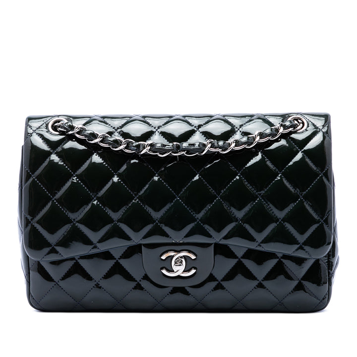 Chanel Jumbo Classic Cuir verni Double rabat