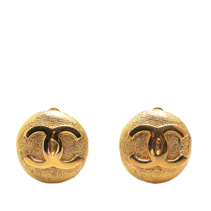 Gold Plated CC Clip On Earrings Gold - Gaby Paris