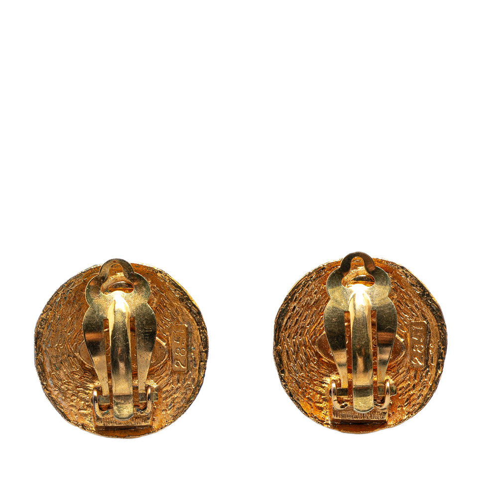 Gold Plated CC Clip On Earrings Gold - Gaby Paris