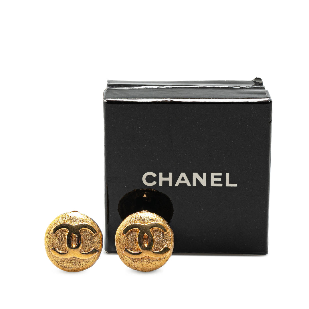 Gold Plated CC Clip On Earrings Gold - Gaby Paris