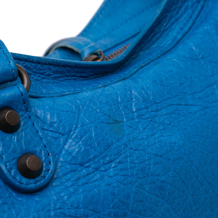 Lambskin Motocross Classic City Satchel Blue - Gaby Paris