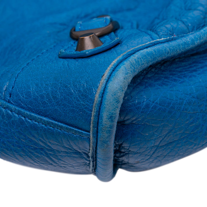 Lambskin Motocross Classic City Satchel Blue - Gaby Paris