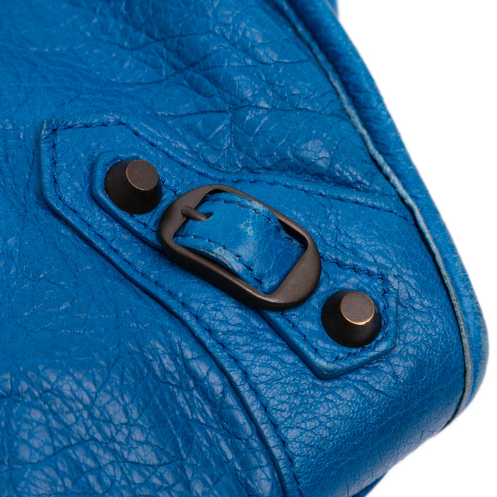 Lambskin Motocross Classic City Satchel Blue - Gaby Paris