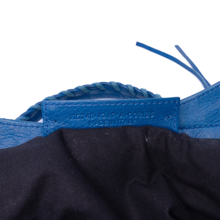 Lambskin Motocross Classic City Satchel Blue - Gaby Paris