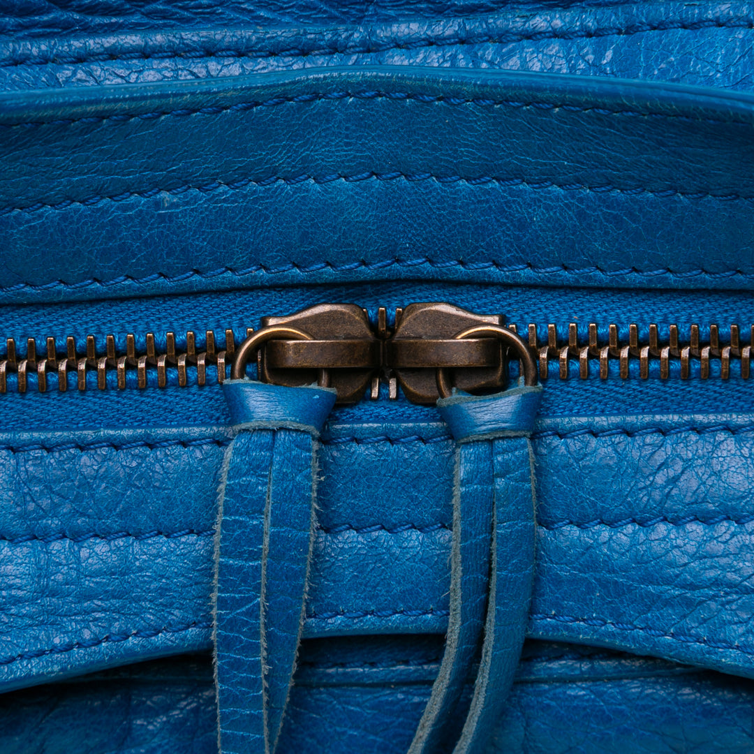 Lambskin Motocross Classic City Satchel Blue - Gaby Paris