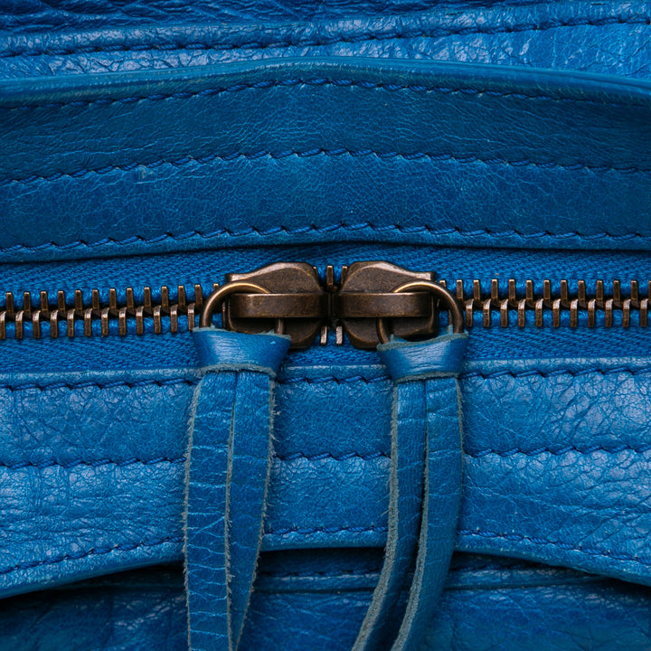 Lambskin Motocross Classic City Satchel Blue - Gaby Paris