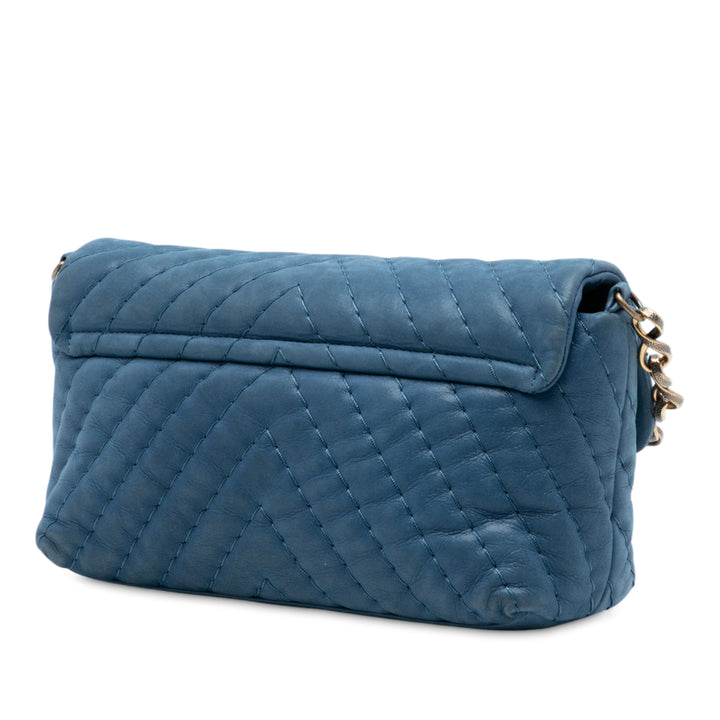 Chanel Medium Chevron Iridescent Cuir de veau Surpique à rabat – GABY PARIS Authentique