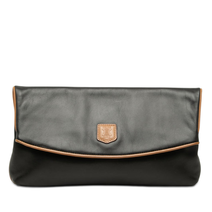 Celine Pochette Triomphe Foldover Noir – vue principale – GABY PARIS