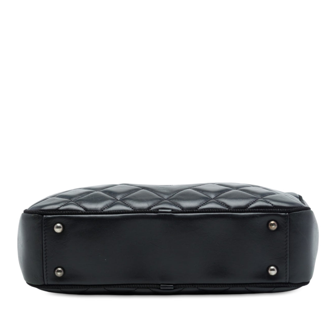 Chanel CC Diamond Matelassé Ballerine Sac caméra Grand Cuir de veau Noir – vue 3 – GABY PARIS