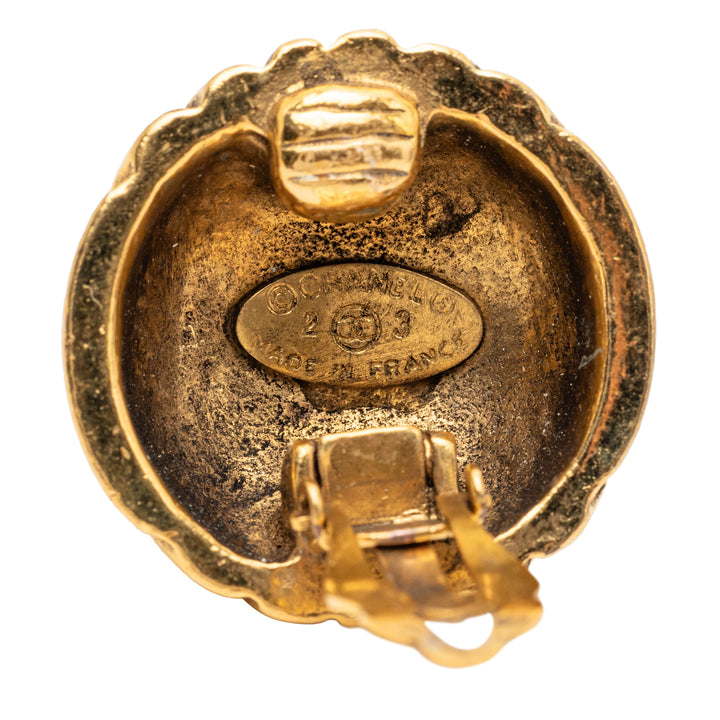 Chanel CC plaqué Shell À clip Boucles d'oreilles Métal