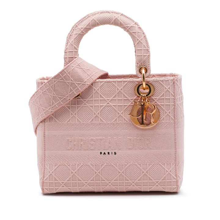 Lady D-Lite Cannage brodé Moyen Rose