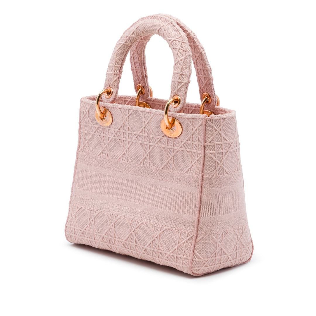 Lady D-Lite Cannage brodé Moyen Rose