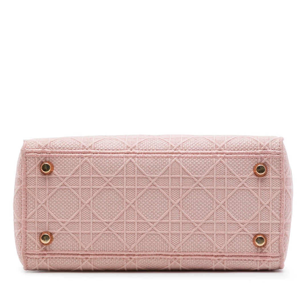 Lady D-Lite Cannage brodé Moyen Rose