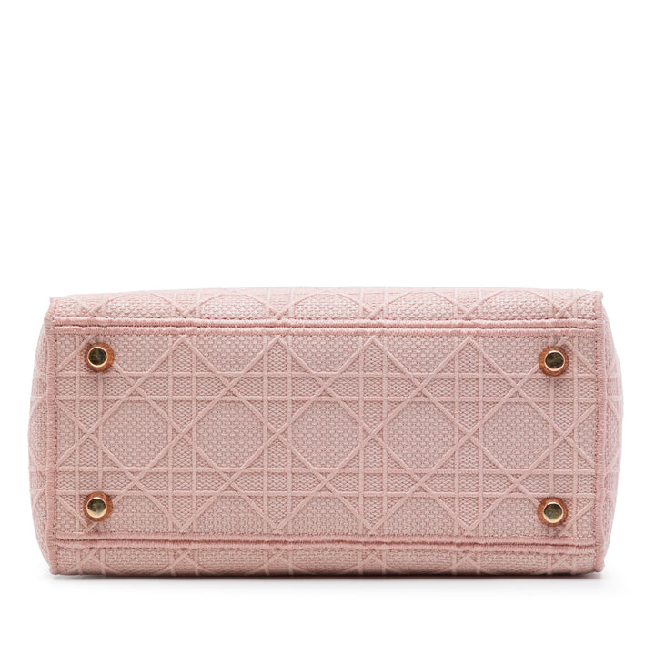 Lady D-Lite Cannage brodé Moyen Rose