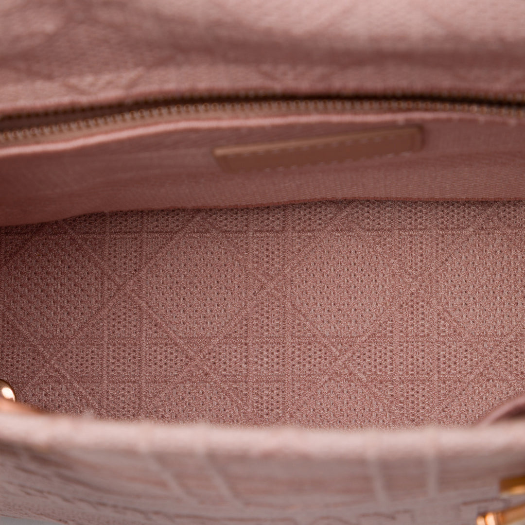 Lady D-Lite Cannage brodé Moyen Rose