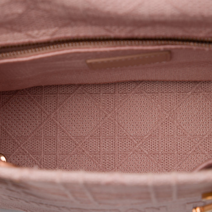 Lady D-Lite Cannage brodé Moyen Rose