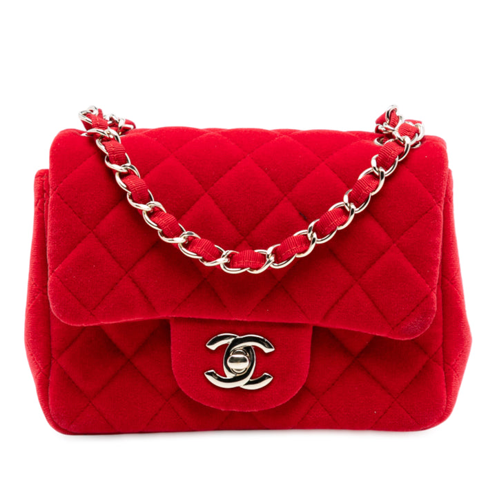Chanel Mini Square Classic Velours Simple rabat