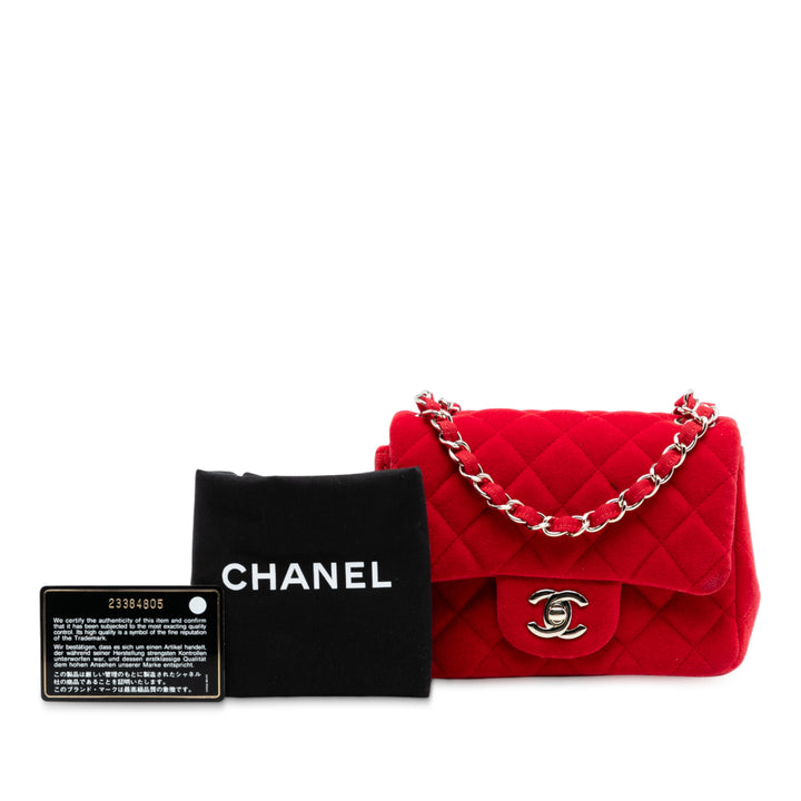 Chanel Mini Square Classic Velours Simple rabat