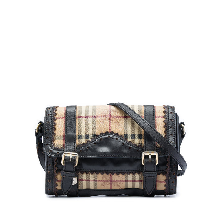 Burberry Sac bandoulière Haymarket Check Brogues Doyle Toile enduite Beige – vue principale – GABY PARIS