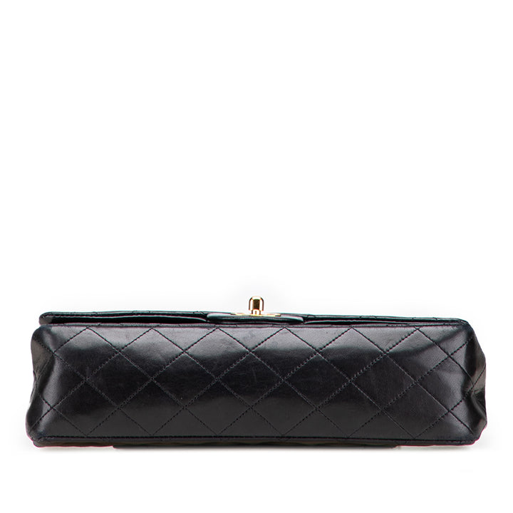Medium Classic Lambskin Double Flap Black - Gaby Paris